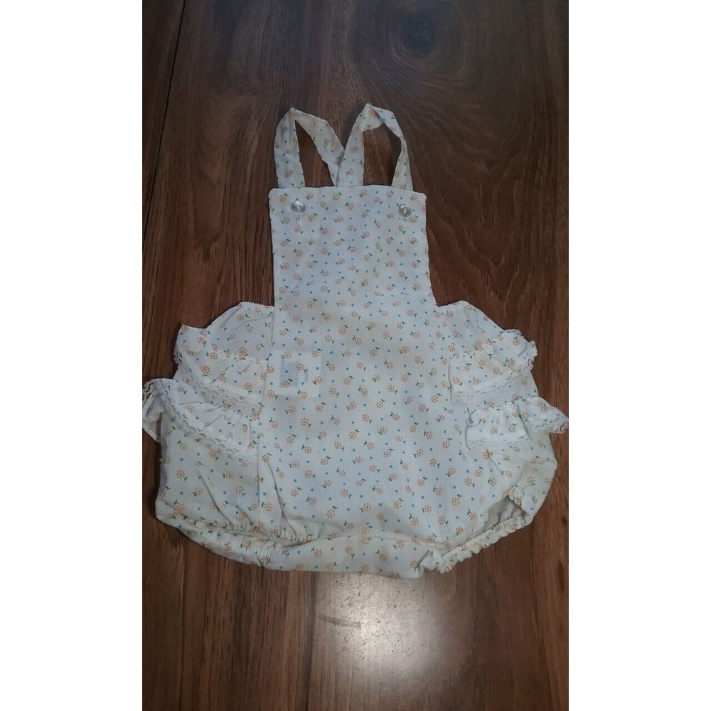 Vintage Cute Togs Bubble Romper Ruffle Bottom Floral  9 Months Made in USA